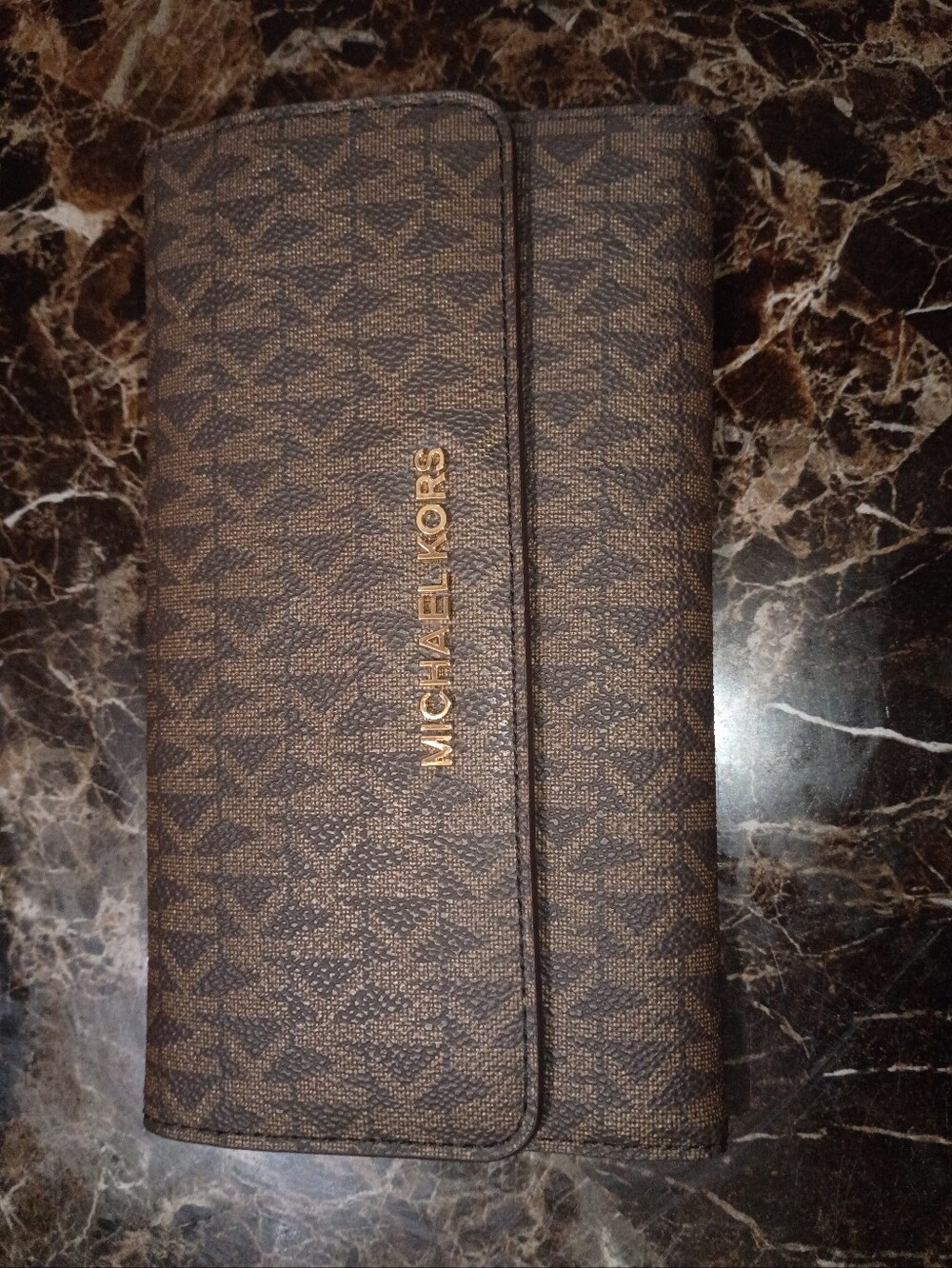 Michael Kors Brown Logo Continental Wallet